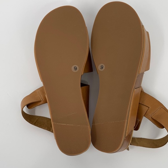 Kelsi Dagger Dunes platform sandal brown leather ankle strap wide shoe new 9 - Picture 6 of 6